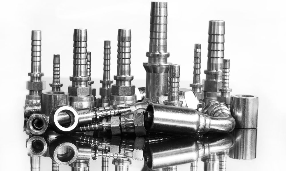 a group of metal parts