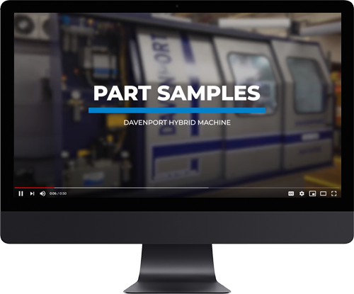 a computer monitor with a blurry image of a factory